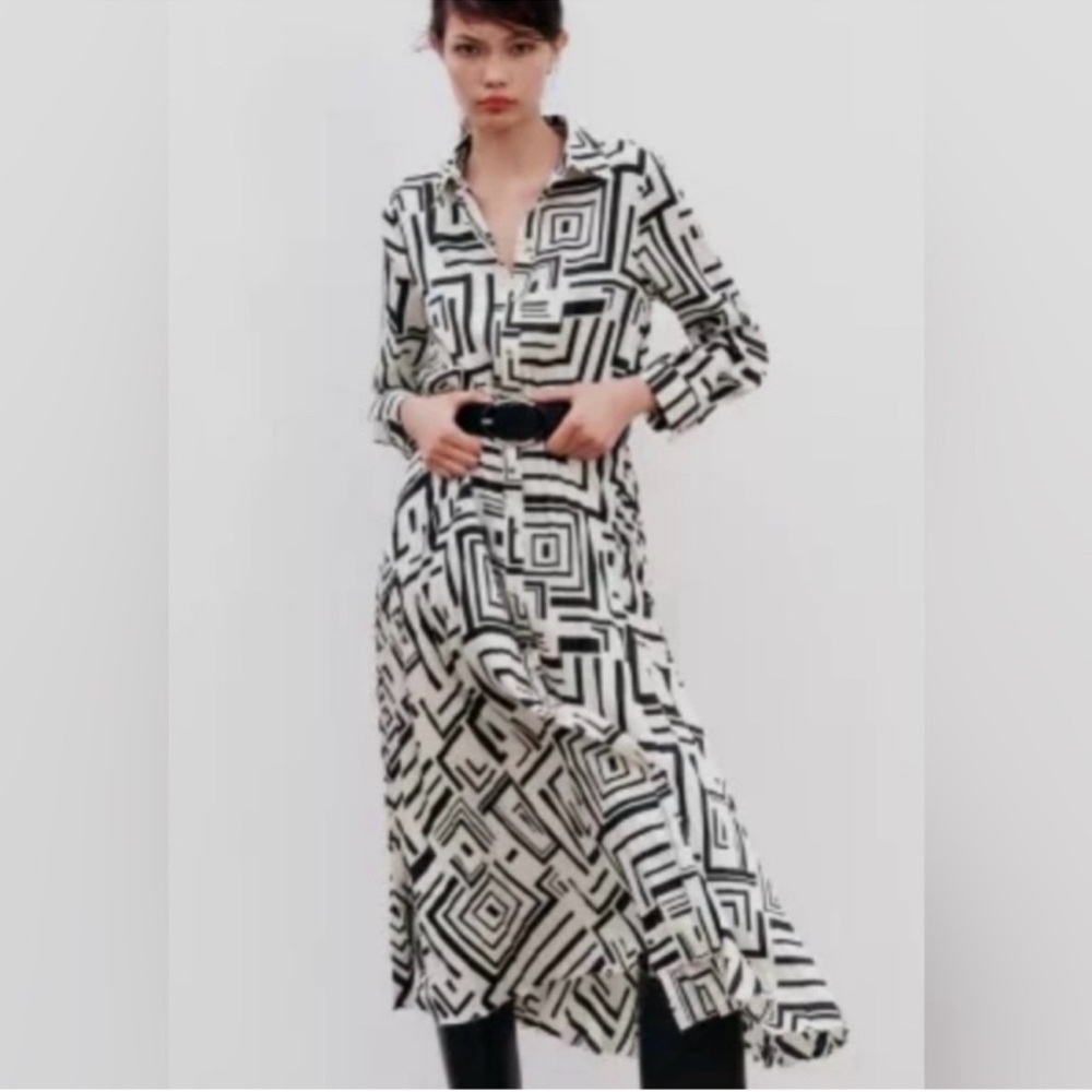 Zara Printed Shirt Dress